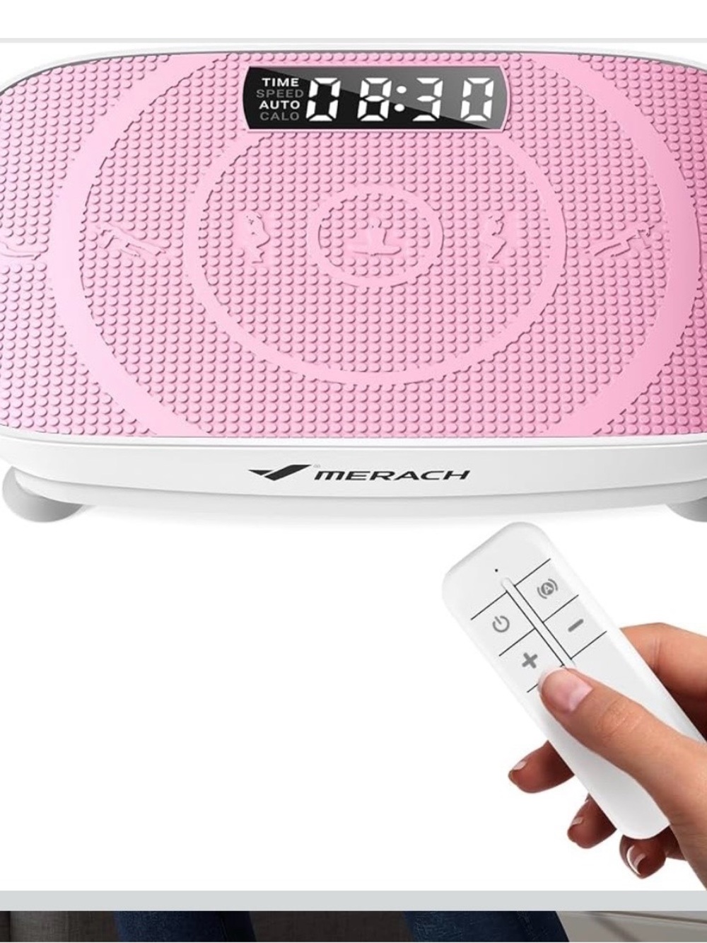 Pink Portable Vibration Plate with Remote